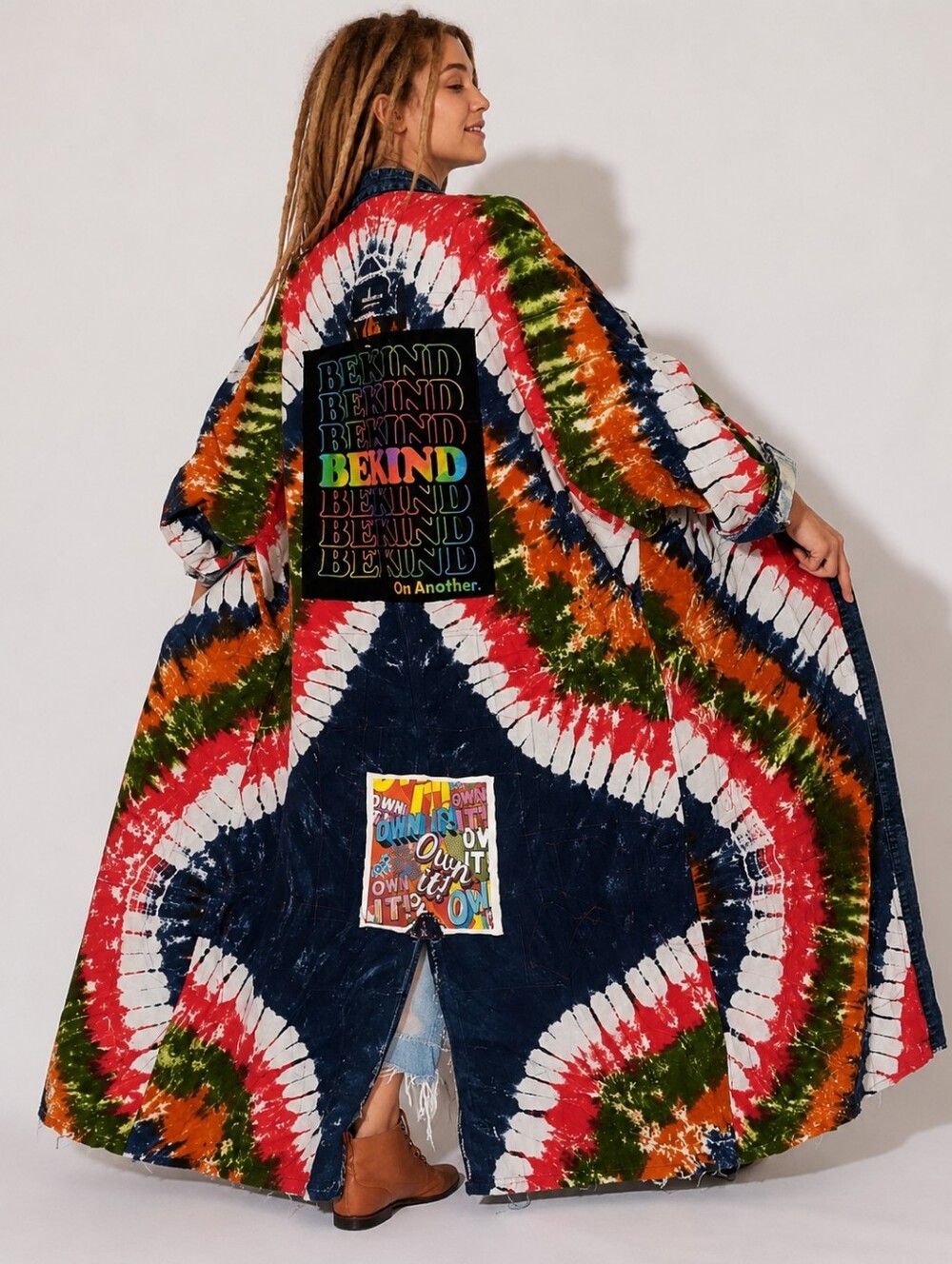 Bohemian Kimono Vintage Denim Avant-garde Concept Tattoo Marilyn Monroe Patch